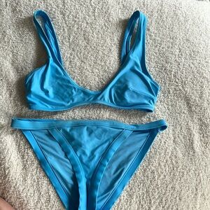 Two piece blue bikini